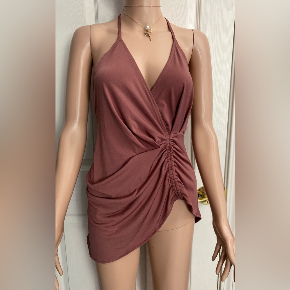 Free People Ruched Halter blouse  in Mauve
